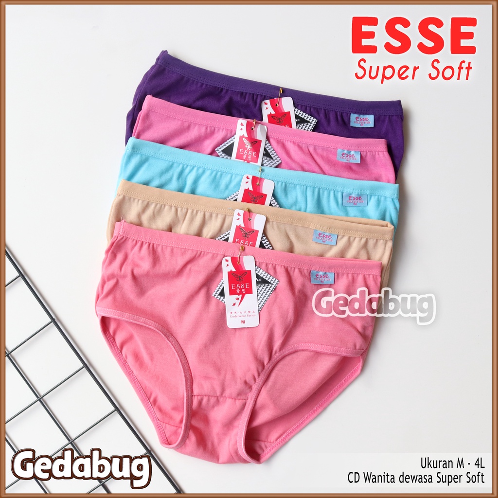 6 Pcs - CD Wanita ESSE Supersoft | Celana dalam wanita Murah Berkualitas | Gedabug