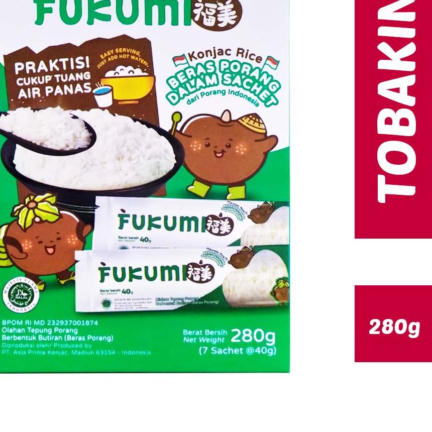 

✭ FUKUMI Beras Porang Box Sachet 280 gr - Shirataki / Konjac Rice HALAL ❃