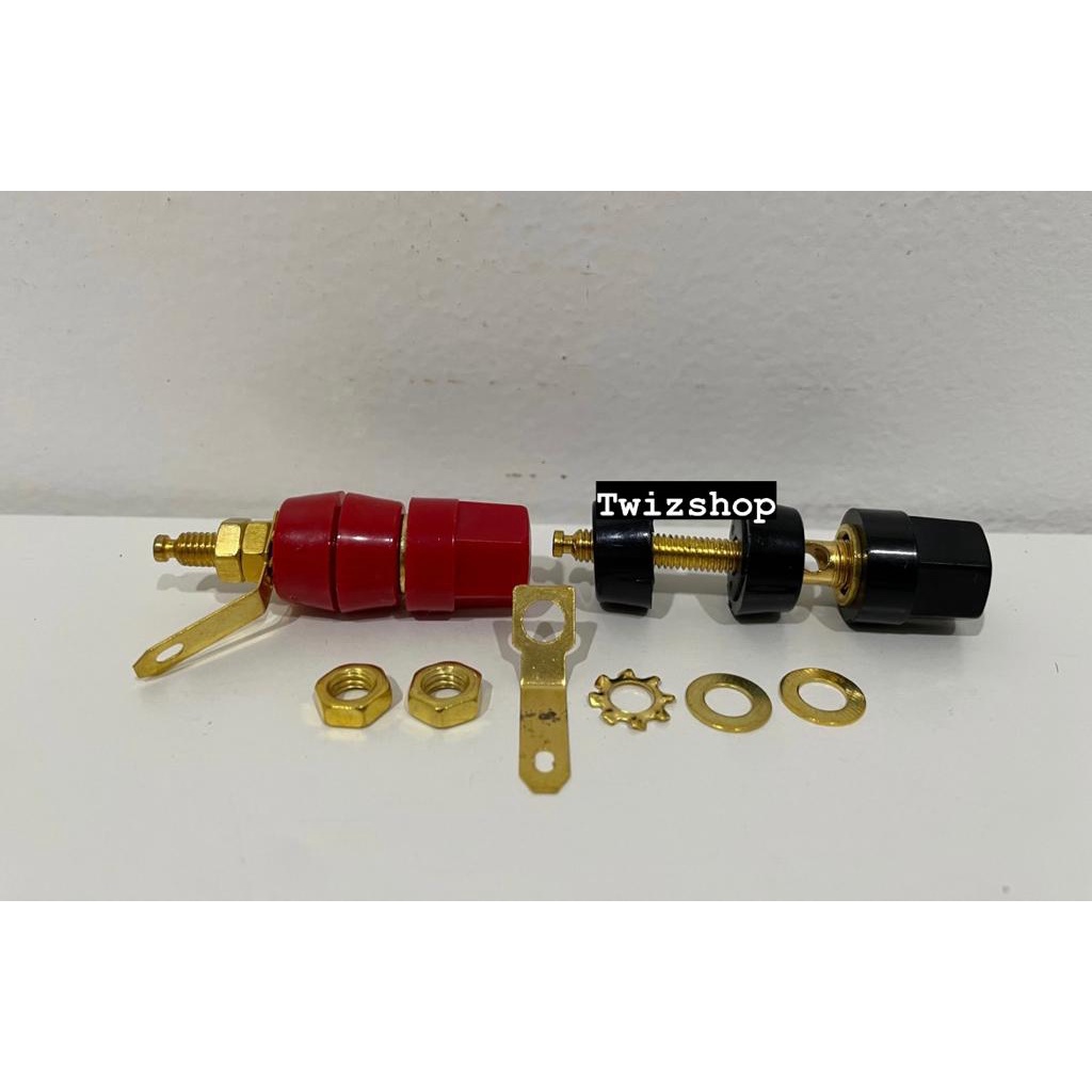 Binding Post Gold Plated Audio Speaker Terminal Merah dan Hitam (1 set)