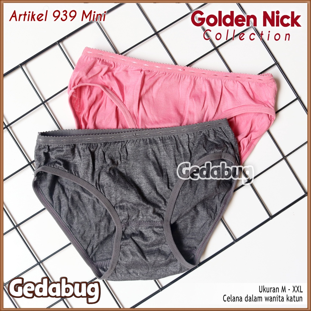 3 Pcs - CD Wanita Golden Nick 939 Gelap Cutting Mini | Celana dalam wanita dewasa &amp; Remaja | Gedabug