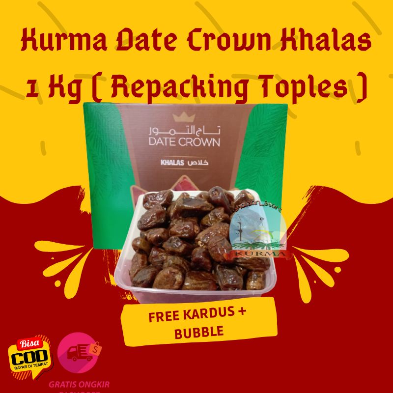 

[ COD ] Kurma Date Crown Khalas 1 Kg ( Repacking ) / Kurma Khalas Jumbo / Kurma Date Crown