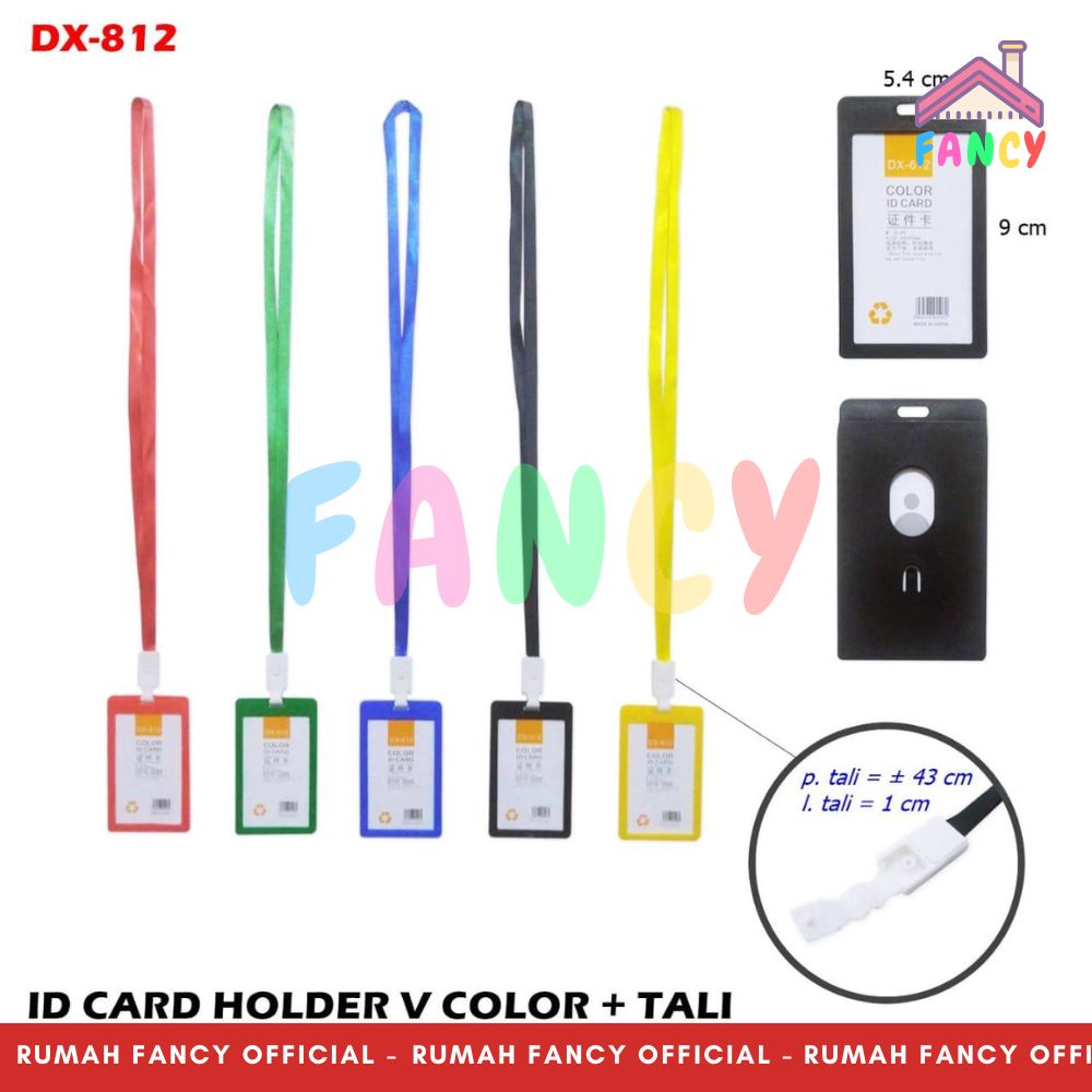 

ID CARD HOLDER V / Name Tag ID Card Holder / Gantungan Kartu Nama + Tali Warna-warni Plastik tebal PREMIUM