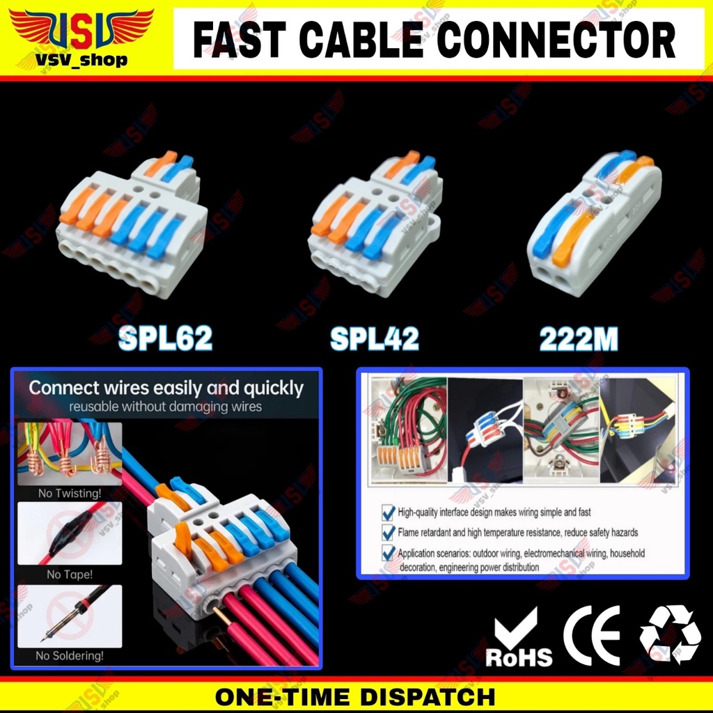 Terminal Konektor Kabel Sambung Cabang Quick Cable Connector 2to6 600V