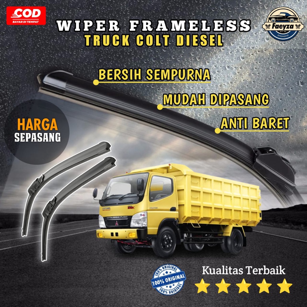 [ HARGA TERJANGKAU ] Wiper Frameless Mobil Truk Colt Diesel Engkel Fuso Canter Elf Wiper Kaca Mobil 