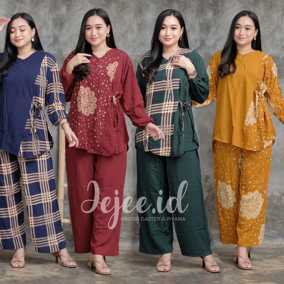 PALING DIMINATI SETELAN RAYON JUMBO LD 120 CM BIG SIZE MONERA SET PIYAMA TIE DYE RESLETING DEPAN BUS