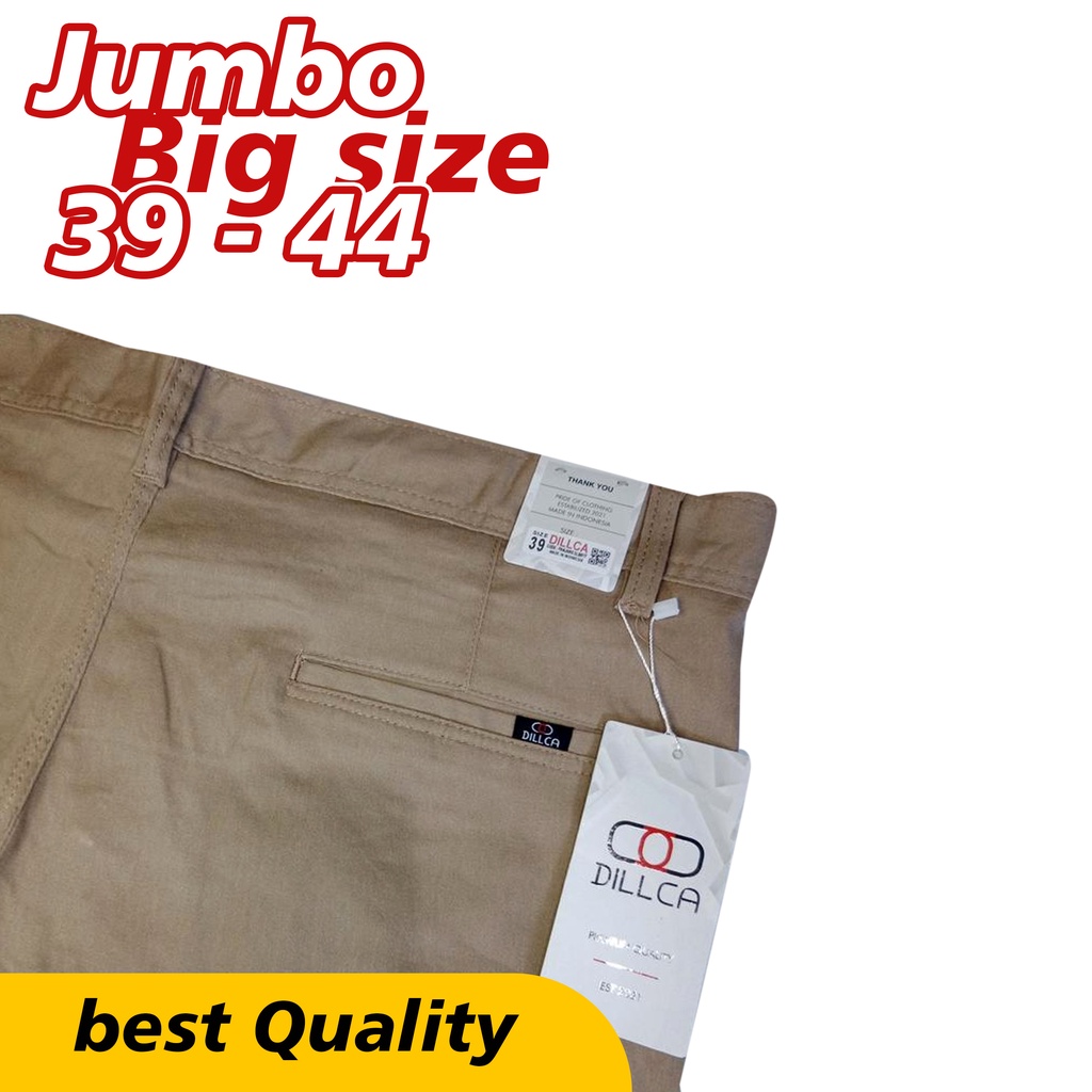 Celana Chinos Panjnag Jumbo Dillca emdere terbaru streach size 39 sampai 44 moca coklat premium distro