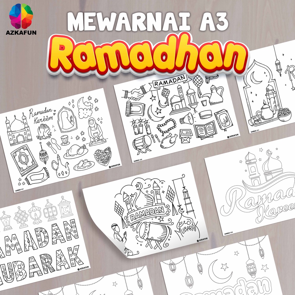 

Kertas Mewarnai A3 RAMADHAN - Mewarnai anak islami