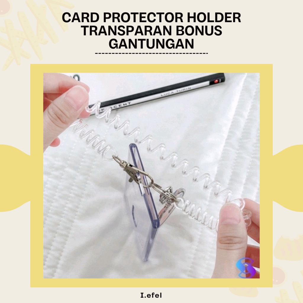 CARD HOLDER TRANSPARAN GANTUNGAN KUNCI AESTHETIC AKRILIK TRANSPARAN + FREE GANTUNGAN -I.EFEL-