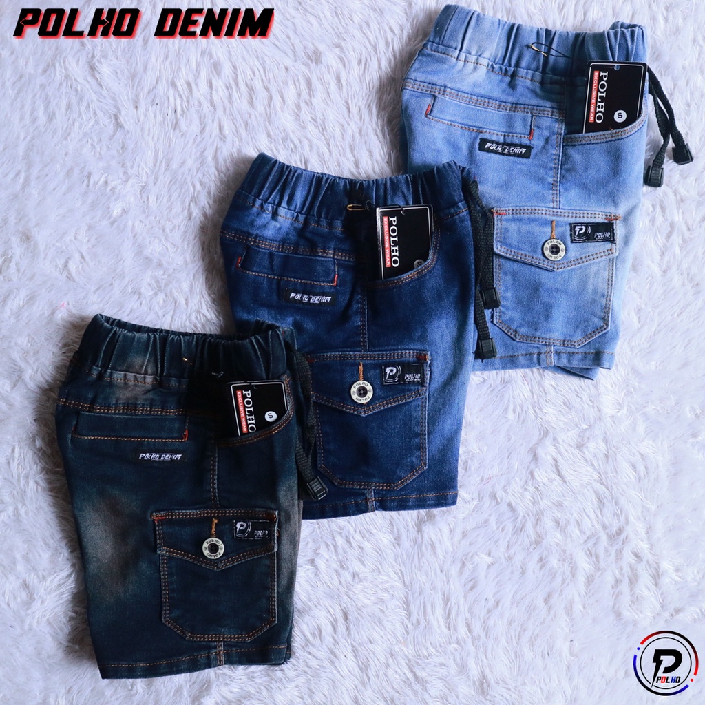 Celana Jeans Anak Pendek Cargo Boardshort usia 2-12 tahun by POLHO DENIM