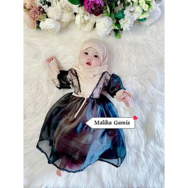 Gamis Pesta Aqiqoh Anak Perempuan - Gamis Satu Set Hijab - Gamis Anak Organza Organdi Tile Brukat Mu