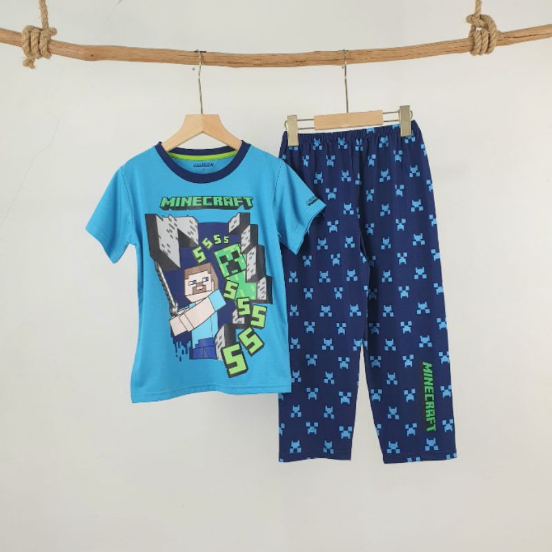 SETELAN ANAK LAKI LAKI USIA 6-12TAHUN BAJU TIDUR LENGAN PENDEK CELANA PANJANG  KAOS ADEM PREMIUM BAJU RUMAH KARAKTER