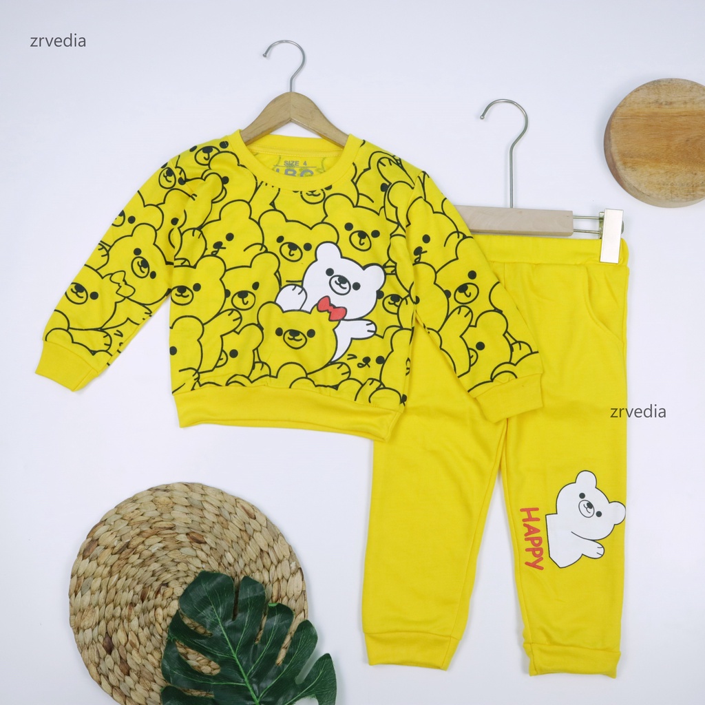 (EXPORT) Setelan Jojo Size 7-8 Tahun / Baju Tidur Lengan Panjang Anak Laki Perempuan Bahan Cotton