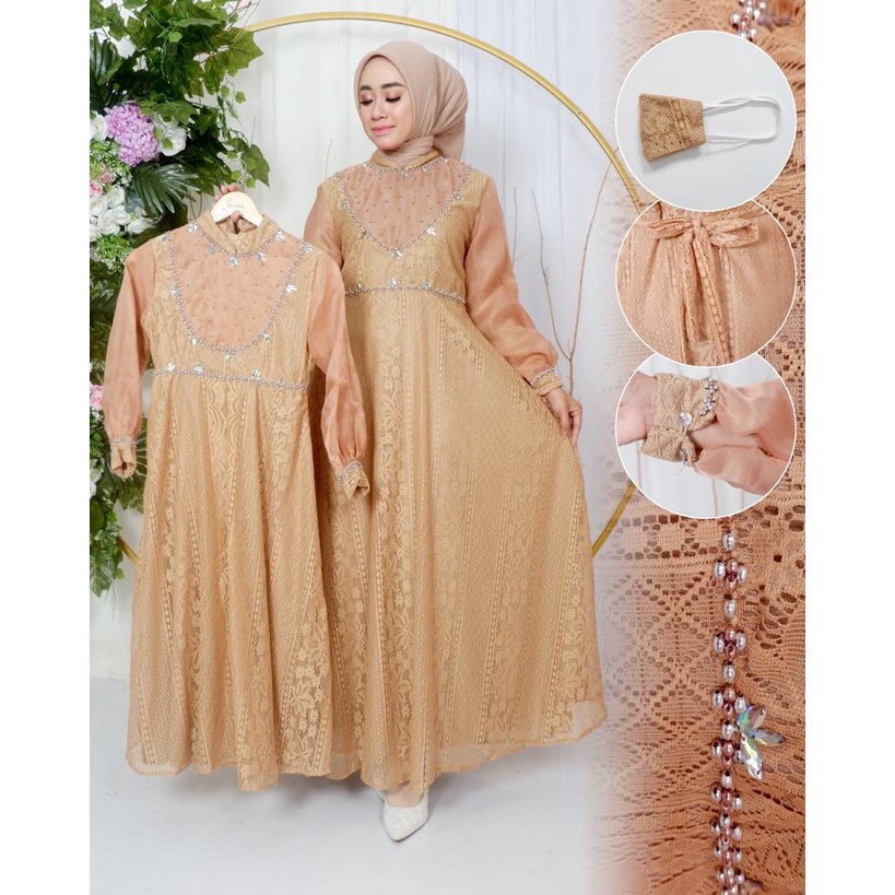 Gamis Couple Payet Terbaru || Gamis Ibu dan Anak || Dress Pesta Modern 2023 || Bisa Bayar di Tempat (COD) || Malika Dress ~ DVN STYLE