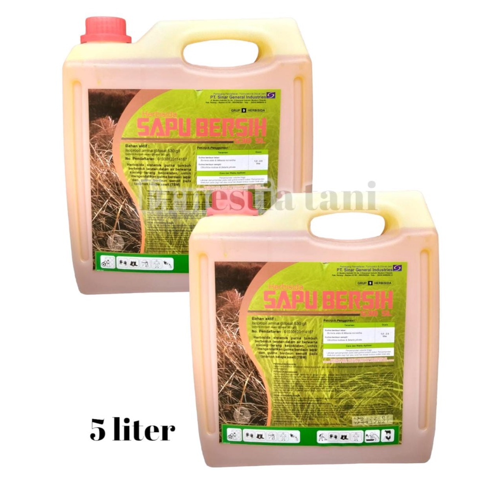 Herbisida SAPU BERSIH 530SL 5 Liter Pembasmi Rumput Sampai Ke Akar Bahan aktif Isopropilamina glifos
