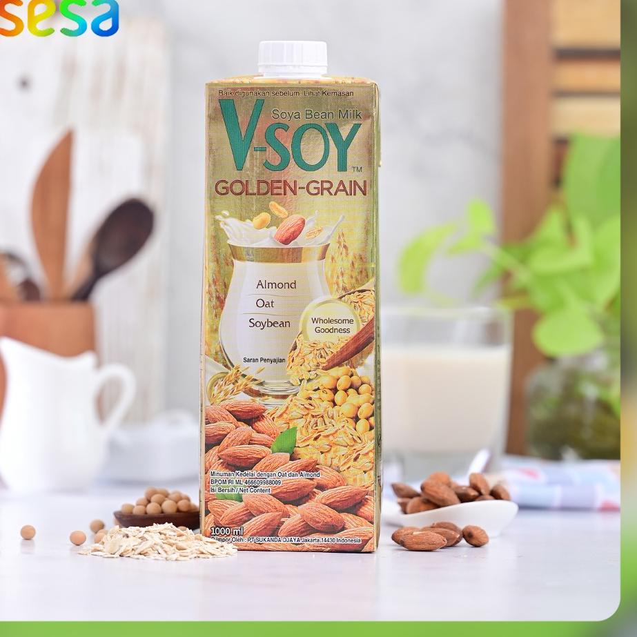 

Promo besar V-Soy - Soya Bean Milk Golden Grain 1 Liter