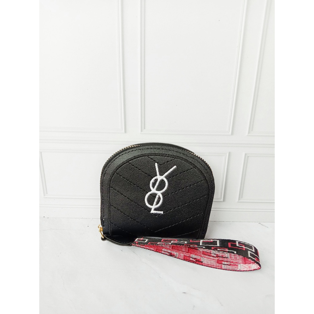 Dompet Resleting Satu Kecil Pendek Dompet Koin Wanita Bahan Kulit Sintesis #0592