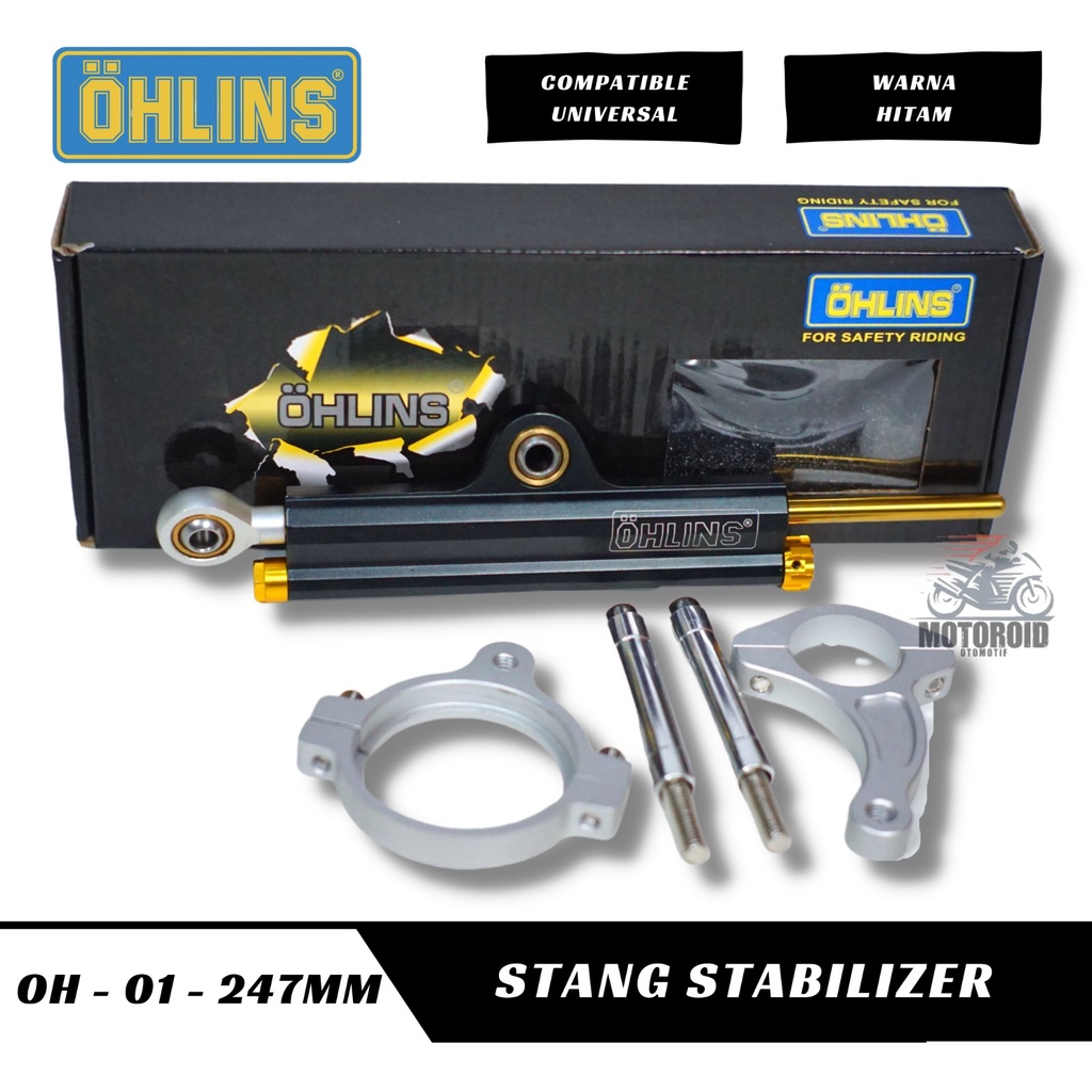 Stabilizer stang ohlins oh magnesium gold series thailand breket twotone universal kawasaki moge steering dumper matris ohlinskawasaki ninja R RR SS KR ZX