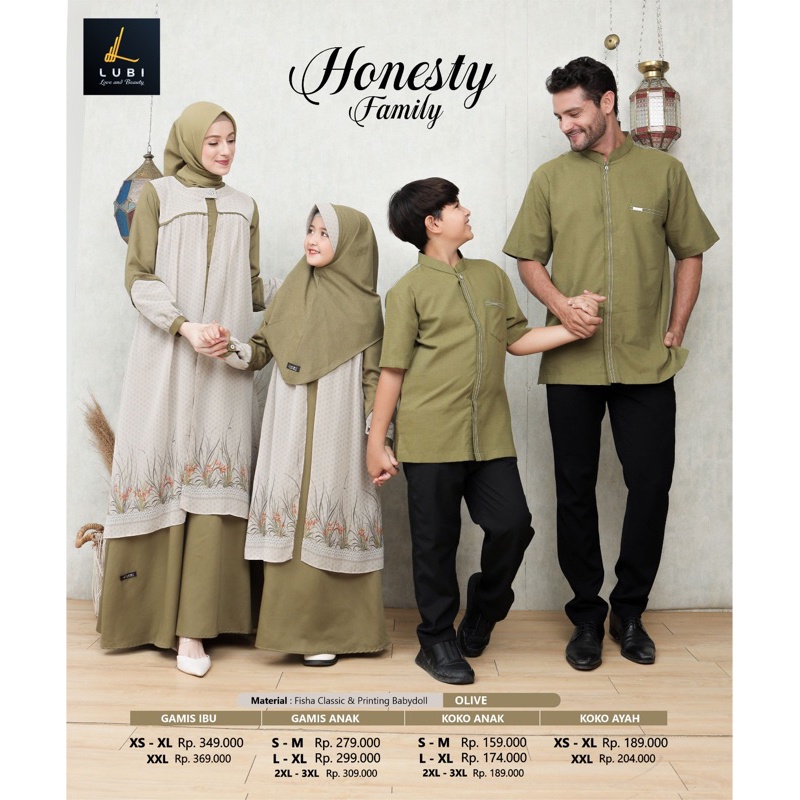Sarimbit Lubi Honesty Olive Blue Baju Couple Pasangan Terbaru 2023 Couple Lebaran Modern