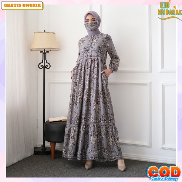 Baju Gamis Gamis Lebaran Wanita Perempuan Narenda Maxy Dress Mewah Gsmis Baju Muslimah Jumbo Premium