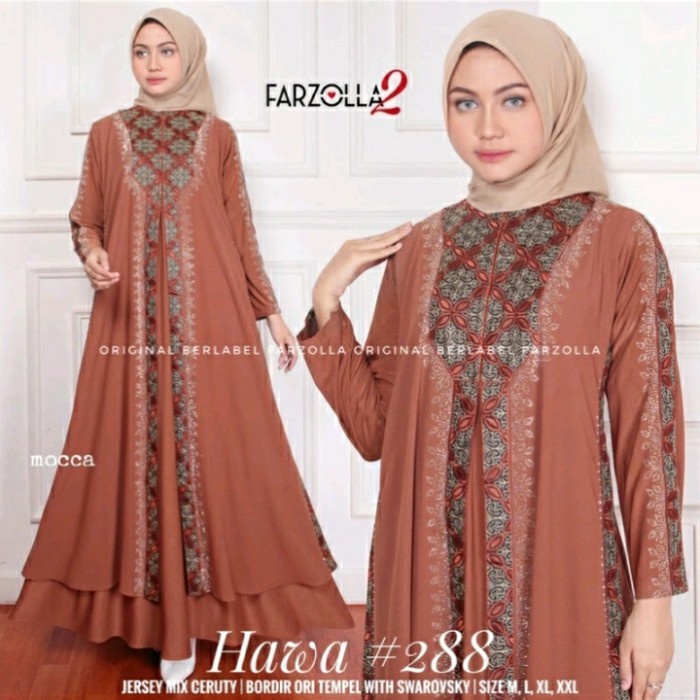 Gamis gamis abaya turkey 1332 mix jersey ceruty terbaru 2022 promo - moca, M(S0B6) Gamis Terbaru Gam