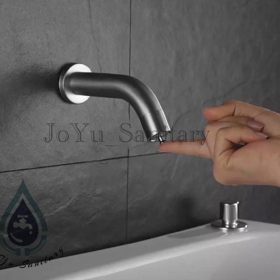 ✾ Kran TEMBOK Stainless 304 tekan ON OFF mini T17- keran air wudhu unik uniq touch tap faucet push/ 