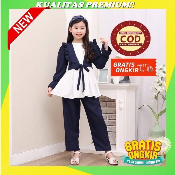 Baju Gamis Anak Perempuan Korean Style Umur 6 7 8 Tahun Dan 10 11 12 Tahun Haura Kids Bahan Crinkle 