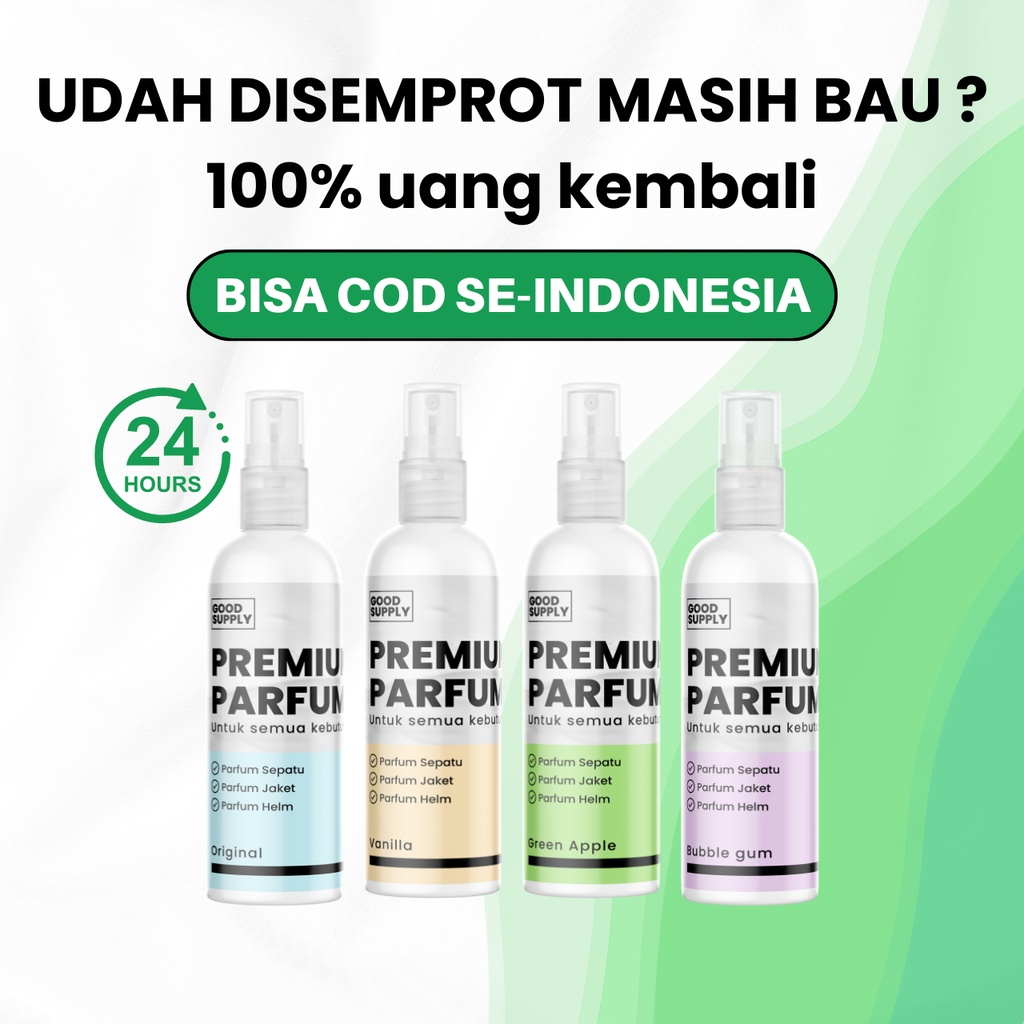 Parfum Green Apple Serbaguna - Parfum Sepatu Jaket Bahan Kulit Helm Motor Anti Bakteri Bacterial - Penghilang Bau Tak Tidak Sedap Enak Non Alkohol Shoes Parfume Deo Aktif - Parfum Ruangan Mobil Sofa Karpet - Parfum Pria Cewek Grey Tahan Lama