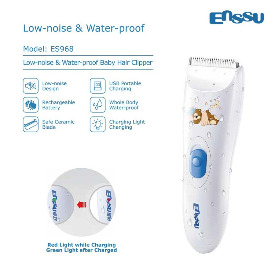 Enssu Baby Bear Hair Clipper alat cukur rambut electrik