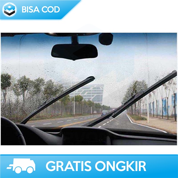 WIPER KACA MOBIL DENGAN PENGAIT TIPE U TAFFWARE KARET PLASTIK 16 INCH