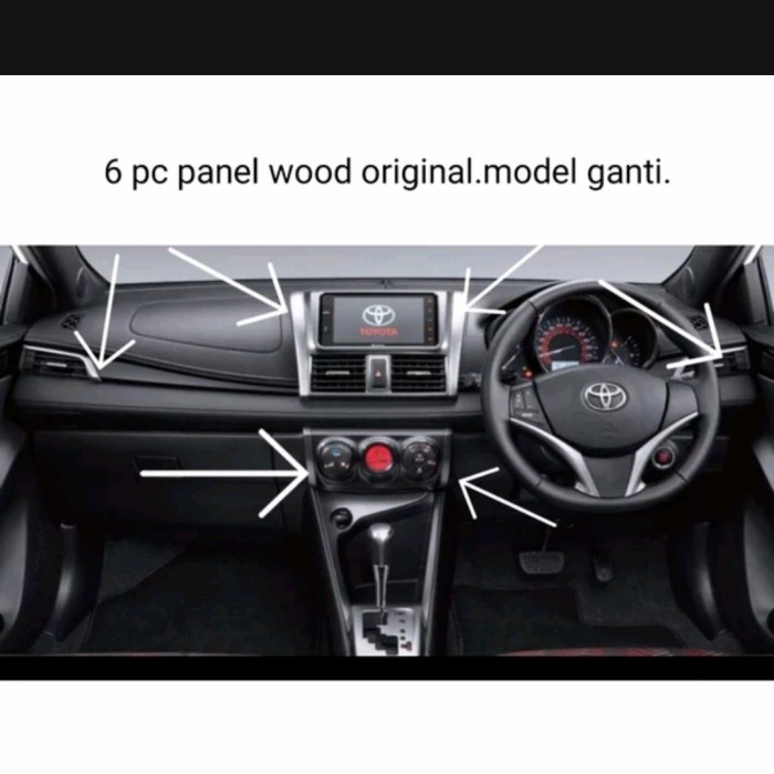 panel Wood TRD dasbord Yaris Vios 2014 - 2018 original Toyota