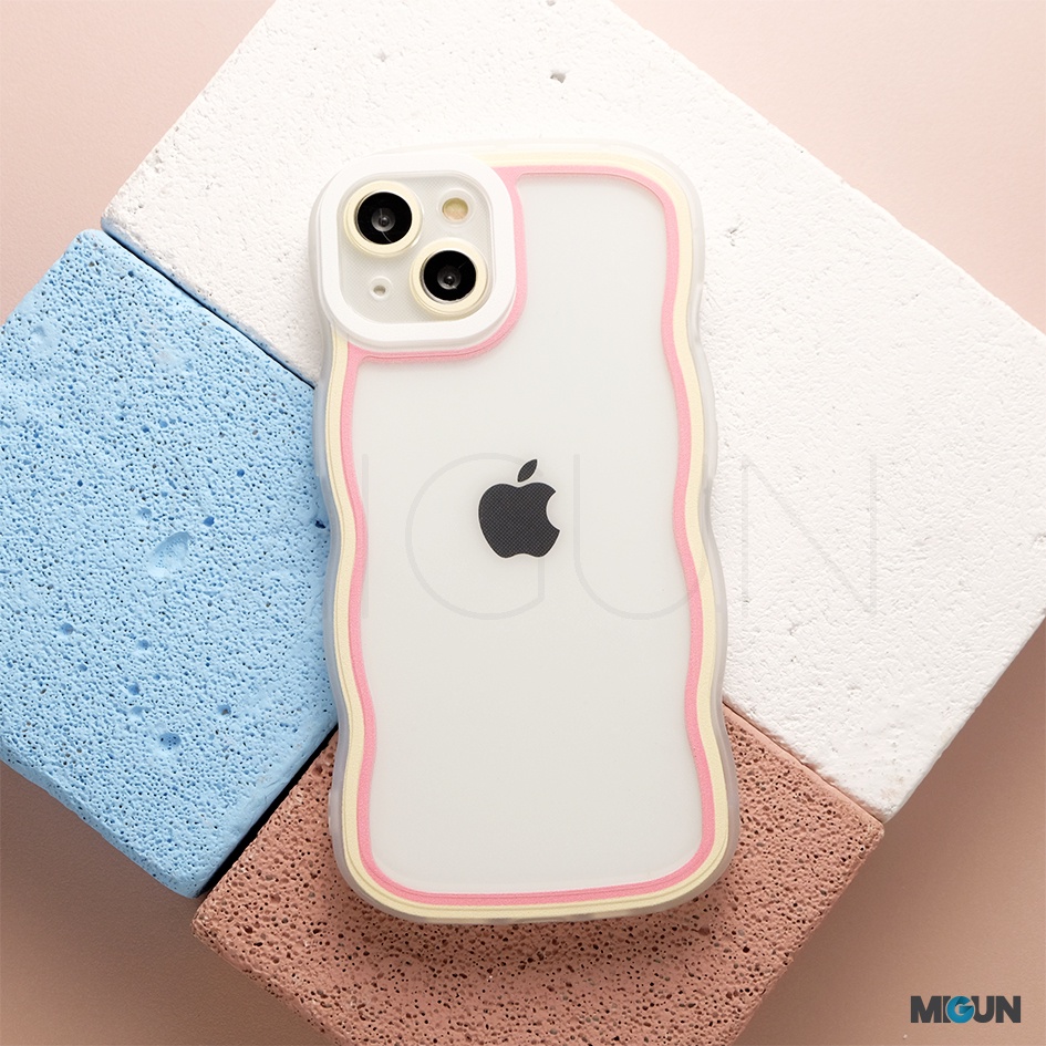 Curly Pastel Transparent Silicone Case iPhone 7 8 Plus X XS MAX XR 11 12 13 14 PRO MAX PLUS