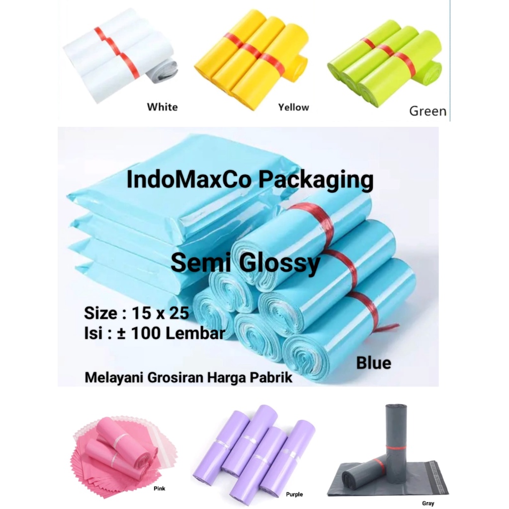 

Polymailer Kantong Plastik Packing Semi Glossy Warna 15 x 25 Cm / Plastik Packing Baju, Accesories / Packing Olshop