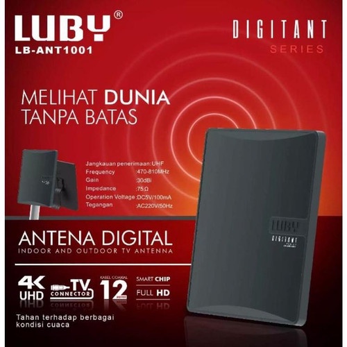 Antena Digital Luby LB-ANT1001 / Antena Indoor Outdoor STB Set Top Box TV Digital