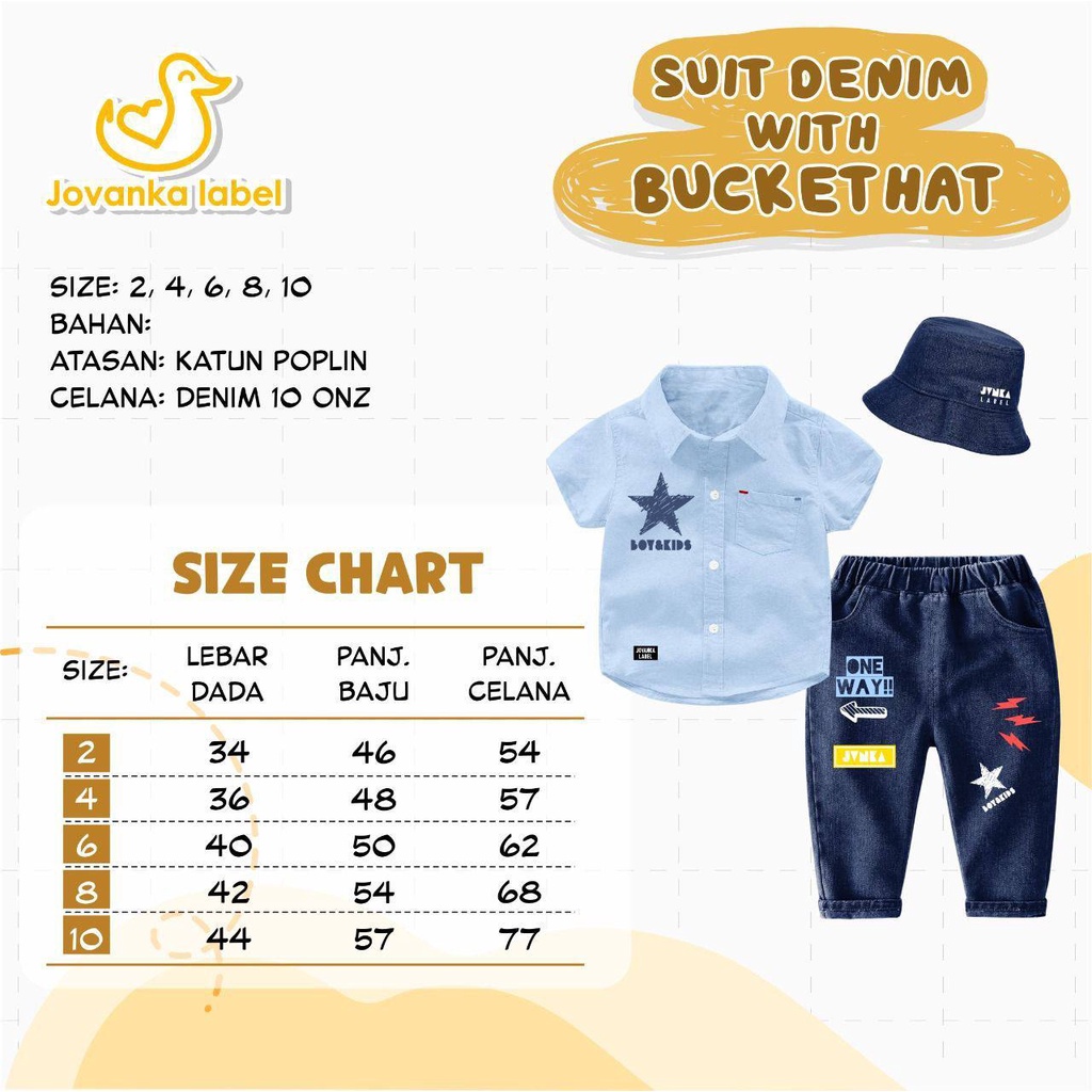 Suit Denim With Buckhethat by Jovanka Label