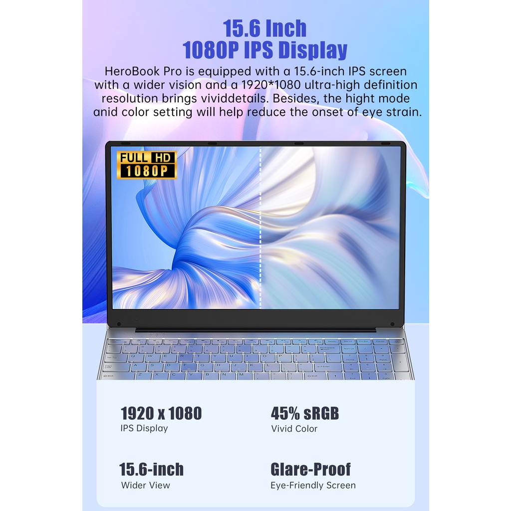 [BARU] LAPTOP 8GB RAM 256GB SSD IIntele HD Graphics 500 GPU up to 2.9GHz Windows 10 Pro Backlit Keyboard/Fingerprint Unlock