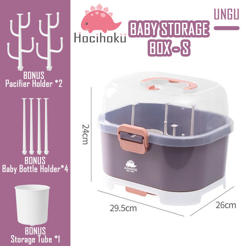 *COD* Rak Pengering Botol Bayi Zavanese Perlengkapan Bayi - Pengering Botol Gelas Serbaguna-UNGU SIZE S + BUBBLE