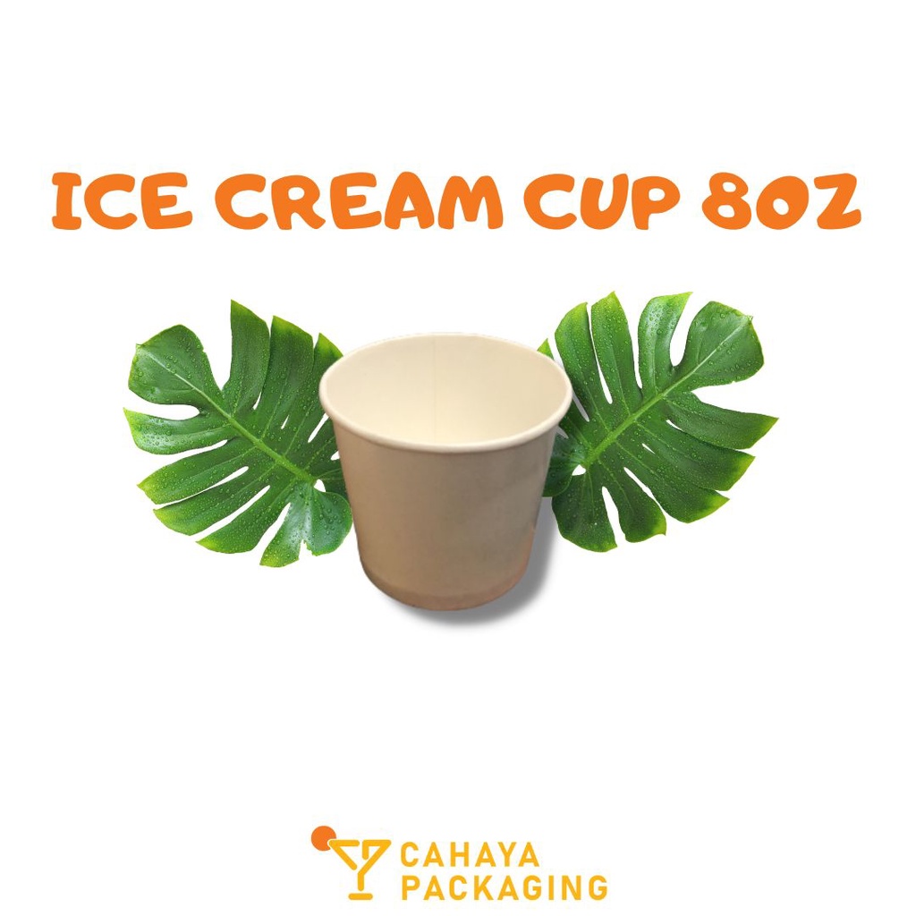 ICE CREAM CUP PAPER 8 OZ / CUP ES KRIM KERTAS POLOS