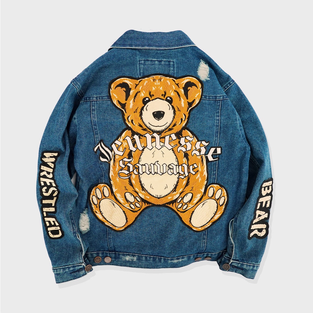 PARKA ROUGHBEAR / RIPPED DENIM JACKET BEAR MEMPHISORIGINS (LIMITED EDITION)