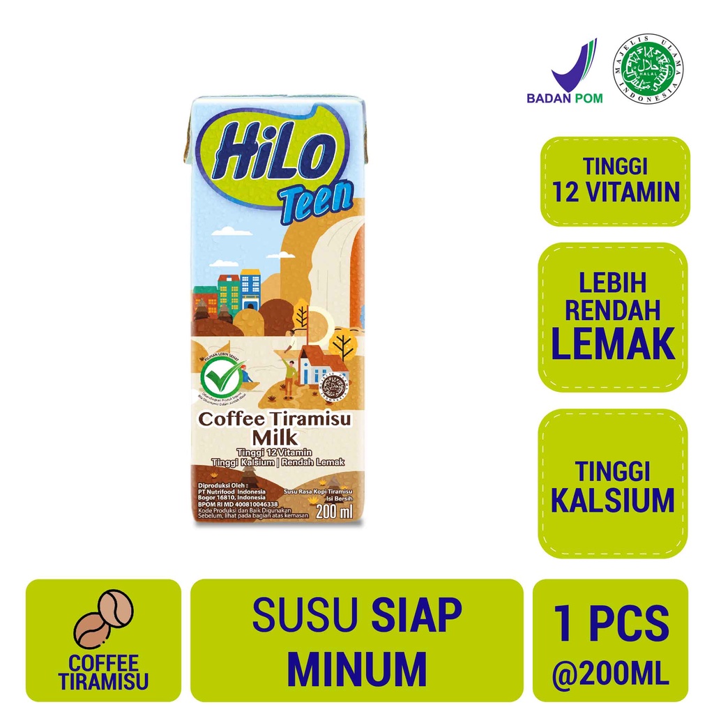 

HiLo Teen Coffee Tiramisu RTD 200ml -Susu Tinggi Kalsium