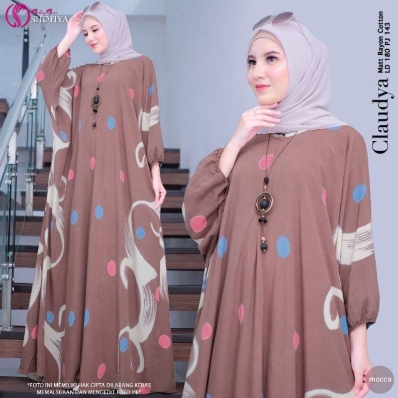 Kaftan Jumb0  Rayon Viral -Wanita - Claudya Kaftan Kondangan Size Jumbo