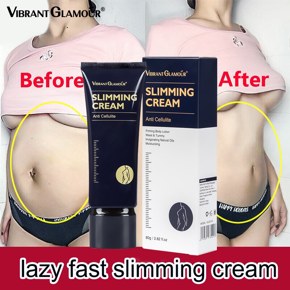 VIBRANT GLAMOUR Krim Pelangsing Badan Slimming Cream Body Slimming Gel Pembakar Lemak / Untuk Perut Paha dan Lengan Ringan dan Tidak Menyebabkan Iritasi 80Gr-Caffeine Slimming Cream