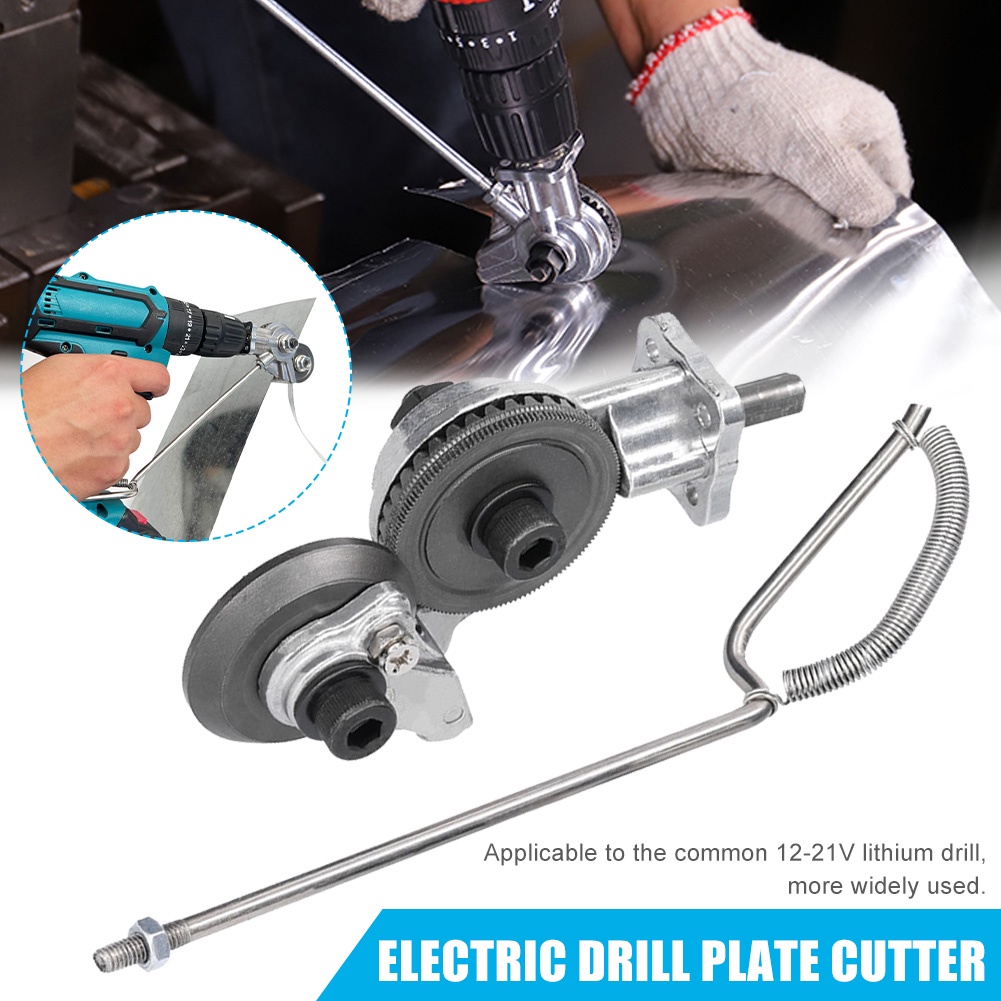 Pemotong Logam Lembaran Bor Listrik/Mata Gergaji Potong Plat Metal Bor Listrik/Adaptor Bor Gunting/Electric Drill Sheet Metal Cutter