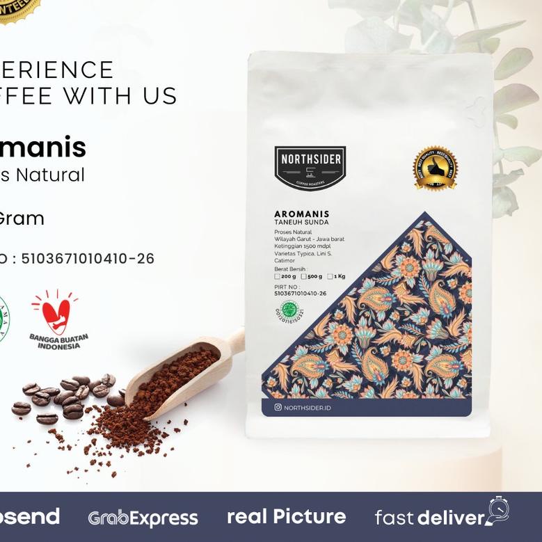 

❊ BIJI KOPI ARABIKA AROMANIS NATURAL - 200GR NORTHSIDER COFFEE ◌