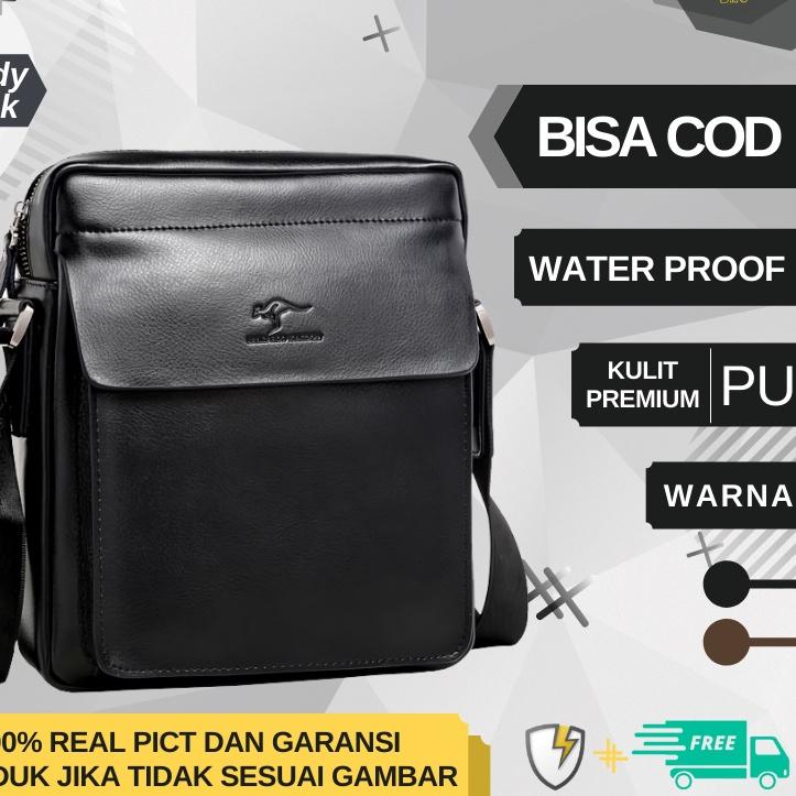Klik Pesan Tas Selempang Kulit Pria Kangaroo Kingdom 100% Original Waterproof Model Terbaru Warna Hi