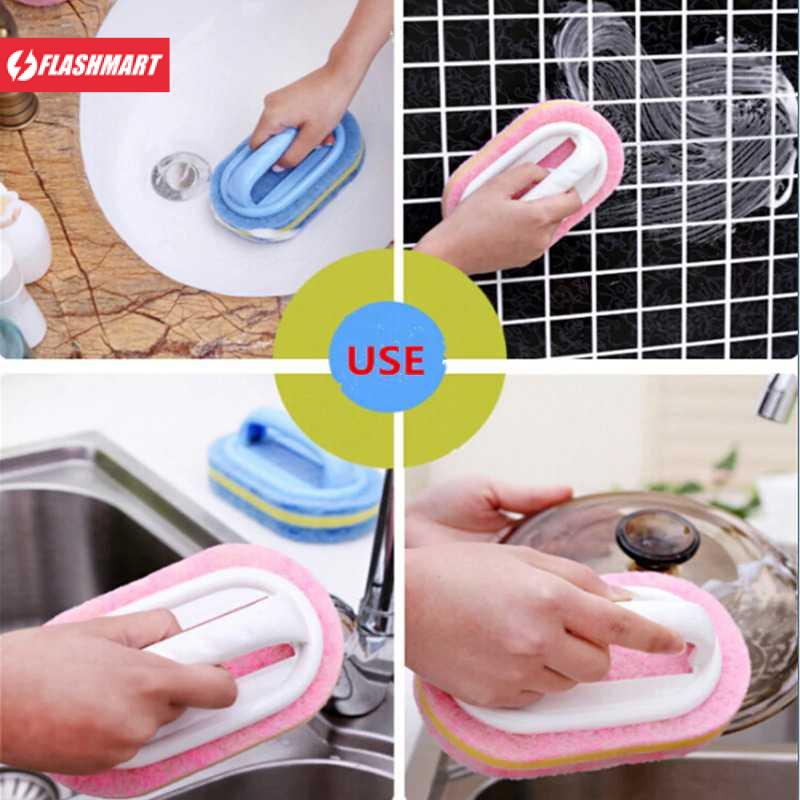 Flashmart Sikat Pembersih Kamar Mandi WC Dapur Sponge Brush - 8211