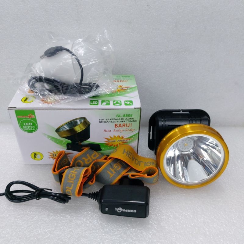 COD senter kepala LED 10watt  sunpro  Sl-8808 cahaya putih/kuning - cahaya putih