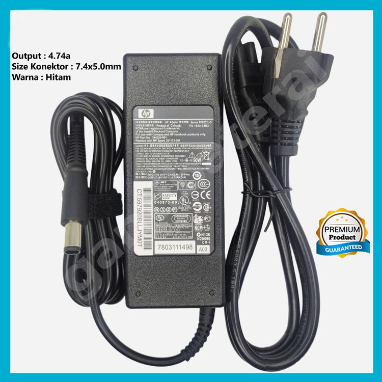 Adaptor Charger Laptop HP 4.74a 7.4×5.0mm Original