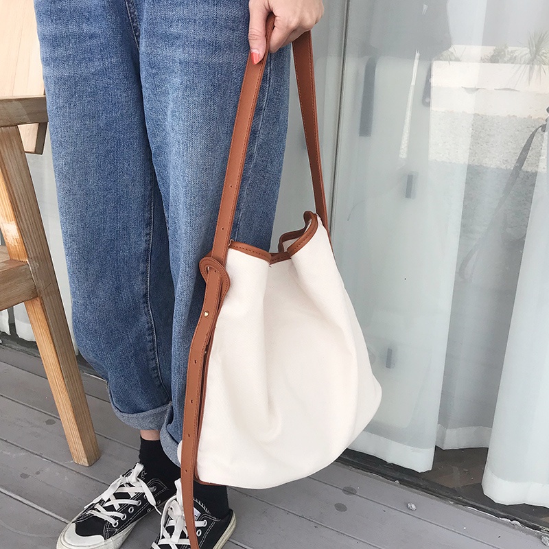 No-Ra - KOREAN CANVAS SLING BAG FREE POUCH / TAS SELEMPANG TAS TANGAN