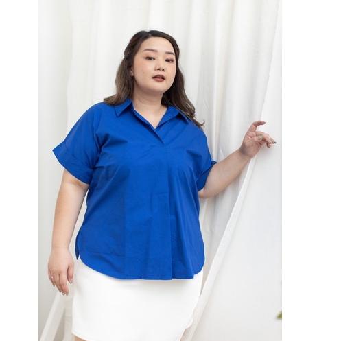 ◙ [ ECLAIRE ] Big Size Hara Shirt - Atasan Kemeja Casual Jumbo ☼