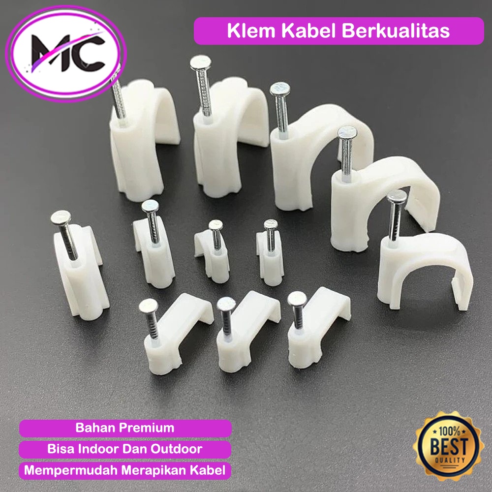 Klem Kabel Listrik Pln Klem Kabel Listrik Paku Beton Klip Kabel Dinding Cable Clip Premium